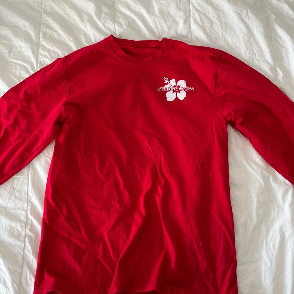 Red Trader Joe’s long sleeve shirt